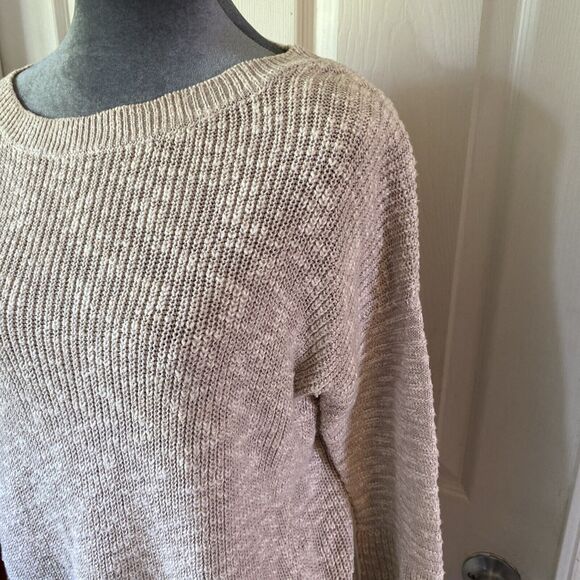 Express Sweater Women’s Size S/P Knit Grey Lace On Sides Round Collar 3/4 Sleeve - Picture 6 of 14